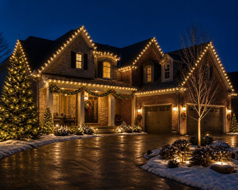 Holiday Lights Hanging in Olathe, KS